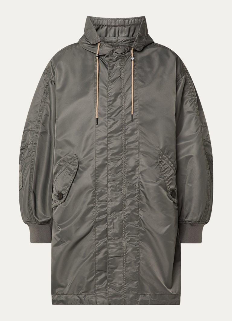Armani Heren Parka met capuchon in de kleur Taupe