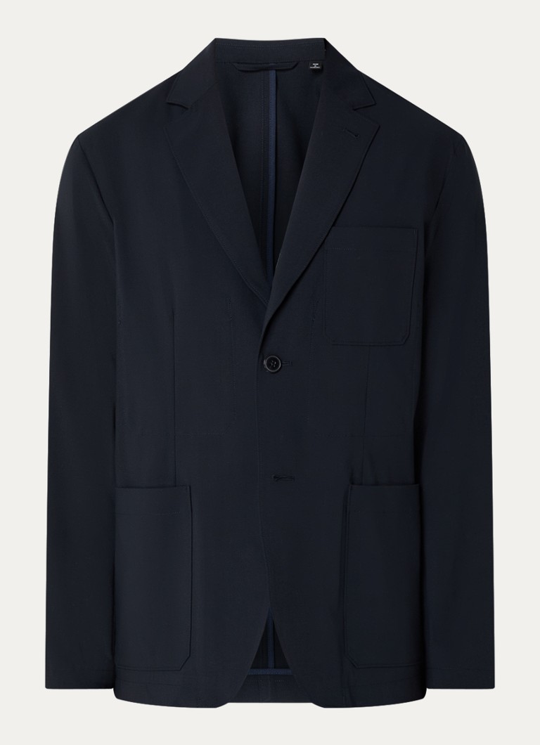 Armani Heren Regular fit colbert in wolblend met borstzak in de kleur Donkerblauw