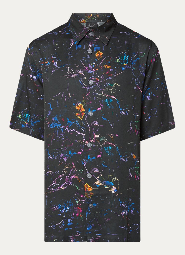 Armani Heren Regular fit overhemd met grafische print in de kleur Zwart