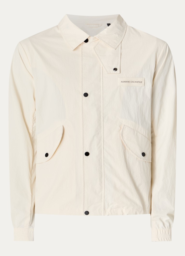 Armani Heren Jack met klepzakken in de kleur Gebroken wit