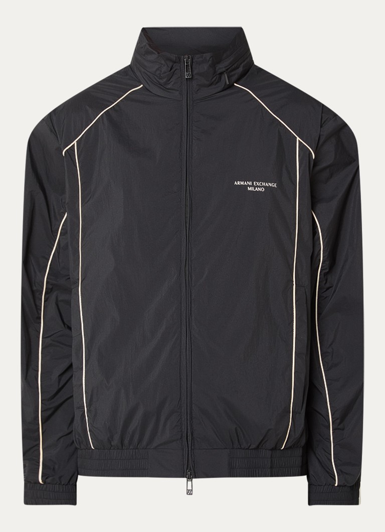 Armani Heren Jack met logo en steekzakken in de kleur Zwart