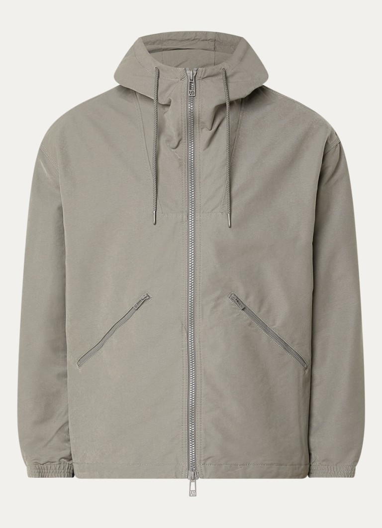 Armani Heren Jack met capuchon en ritszakken in de kleur Grijs