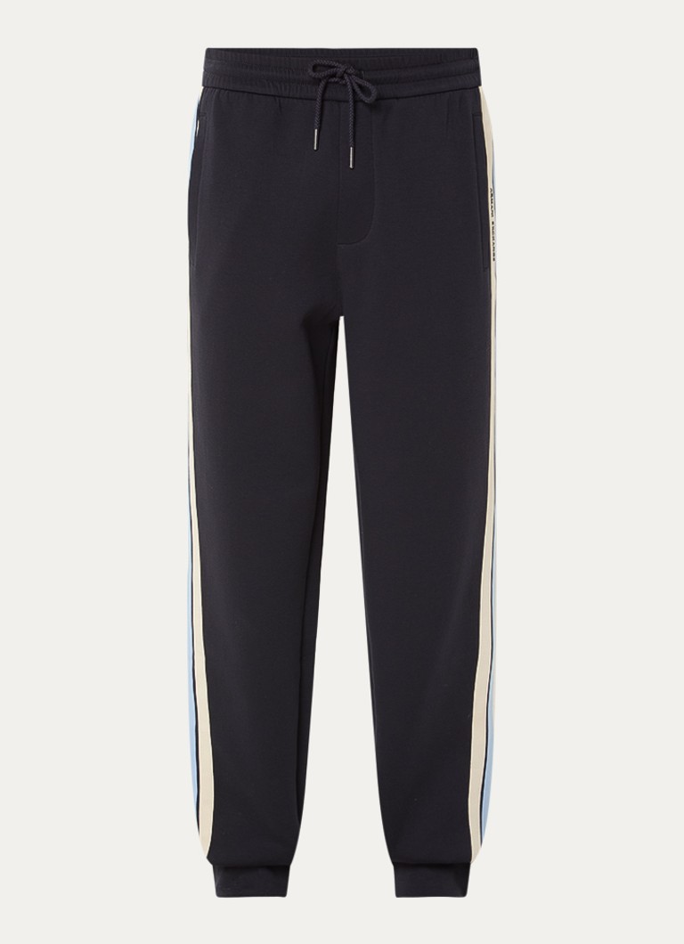 Armani Heren Tapered fit joggingbroek met logo in de kleur Donkerblauw