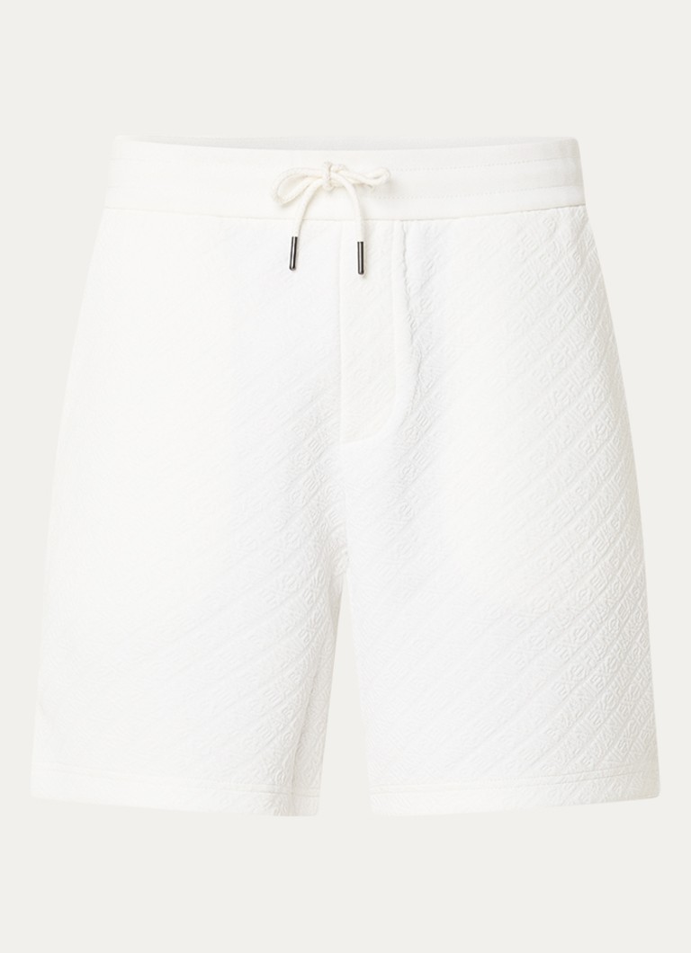 Armani Heren Wide fit korte broek met steekzakken en structuur in de kleur Ivoor