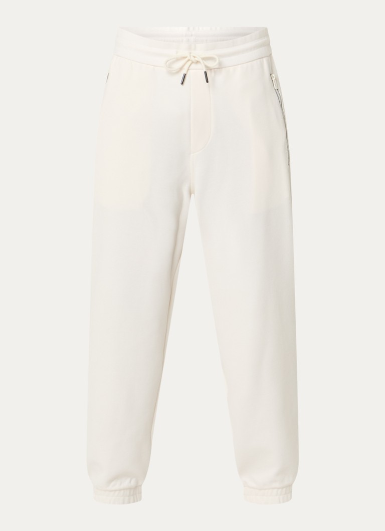 Armani Heren Tapered fit joggingbroek met steekzakken in de kleur Gebroken wit
