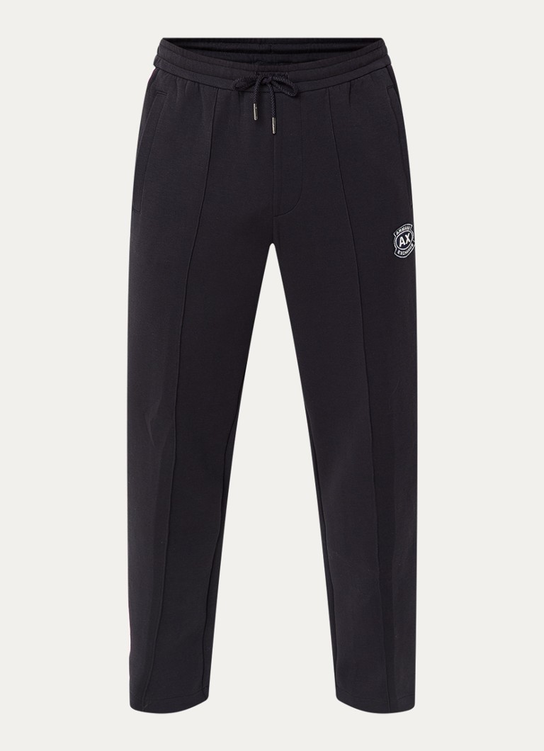 Armani Heren Straight fit joggingsbroek met logoborduring en steekzakken in de kleur Donkerblauw