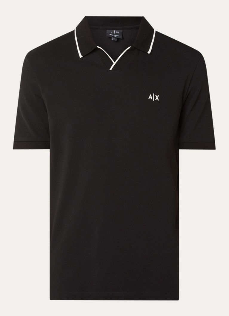 Armani Heren Regular fit polo met logo in de kleur Zwart