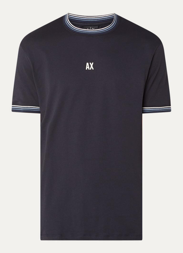 Armani Heren T-shirt met logo in de kleur Donkerblauw