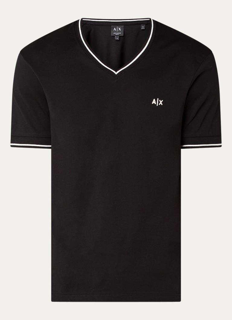 Armani Dames T-shirt met V-hals in de kleur Zwart