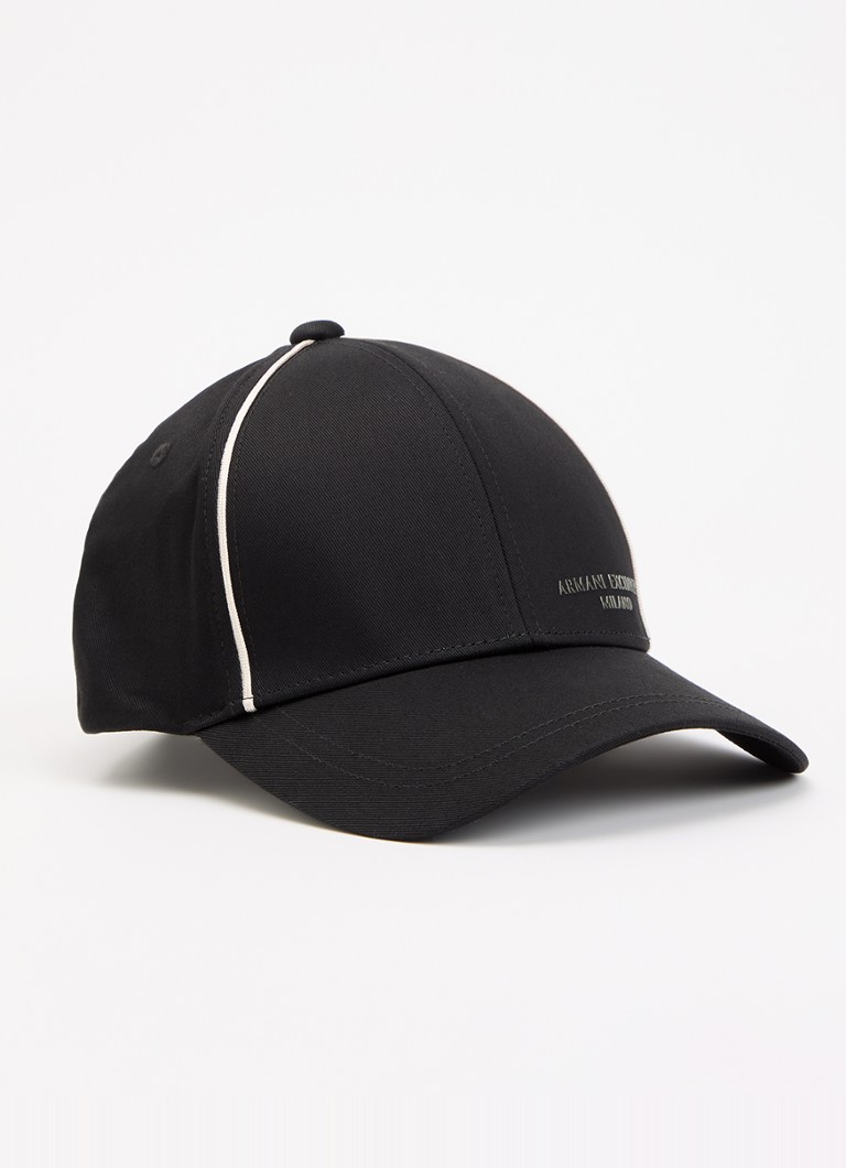 Armani Heren Pet met logo in de kleur Zwart