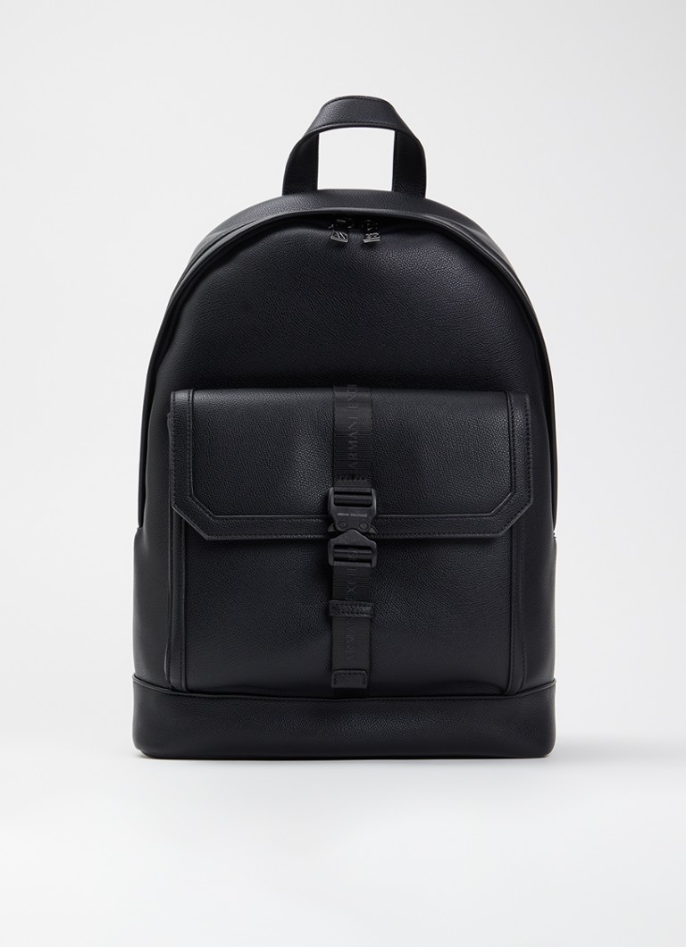 Armani Heren Rugzak met 15 inch laptopvak in de kleur Zwart