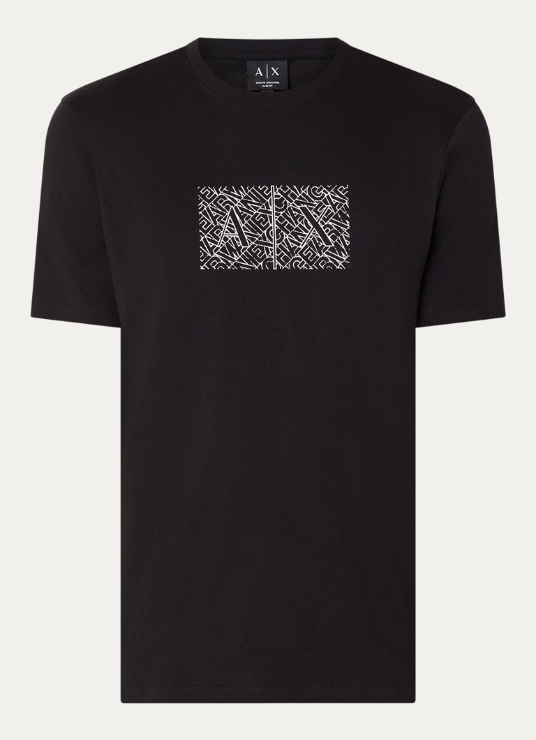 Armani Heren T-shirt met logoprint in de kleur Zwart