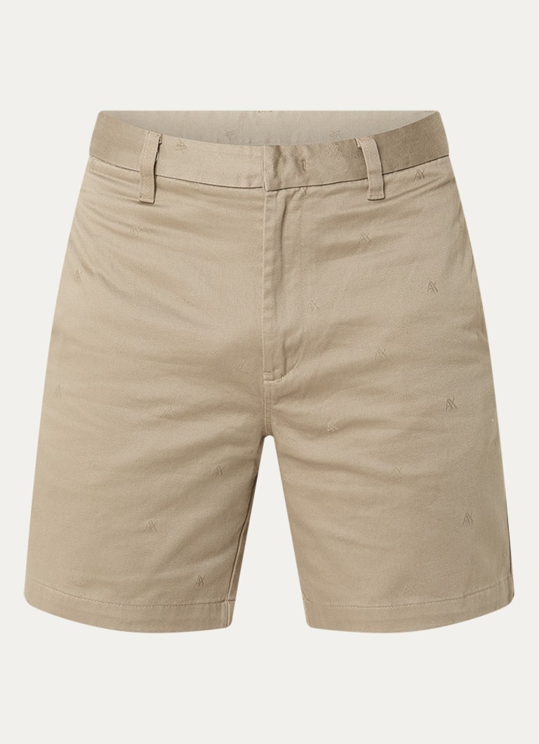 Armani Heren Slim fit korte broek met steekzakken in de kleur Khaki