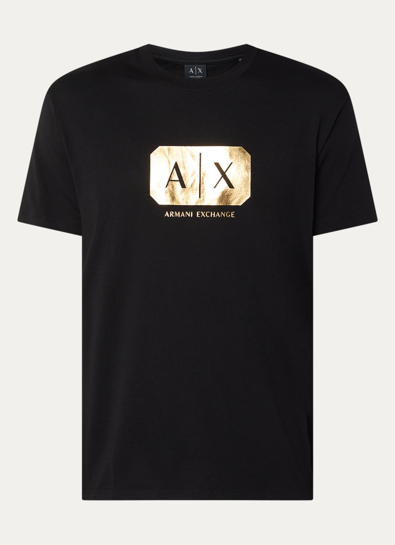 Armani Heren T-shirt met logoprint in de kleur Zwart