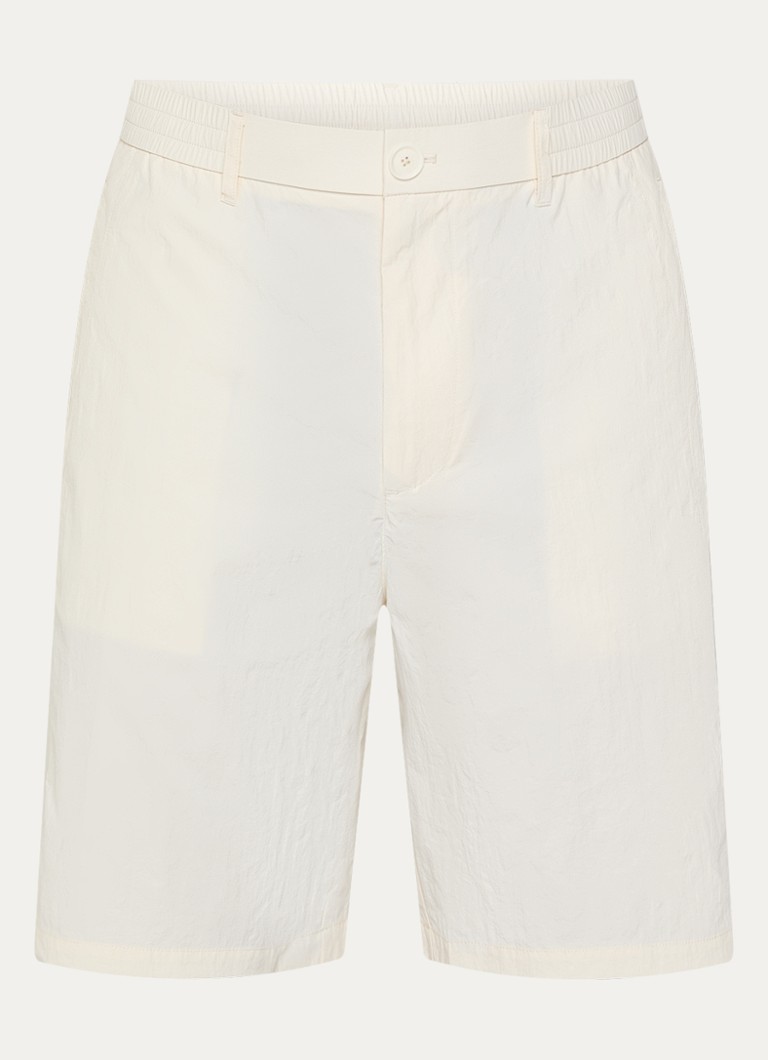 Armani Heren Straight fit korte broek met steekzakken in de kleur Creme