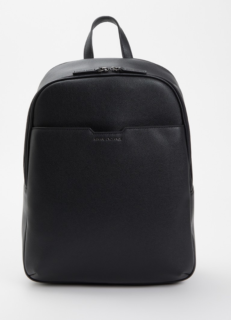 Armani Heren Rugzak met 13 inch laptopvak in de kleur Zwart