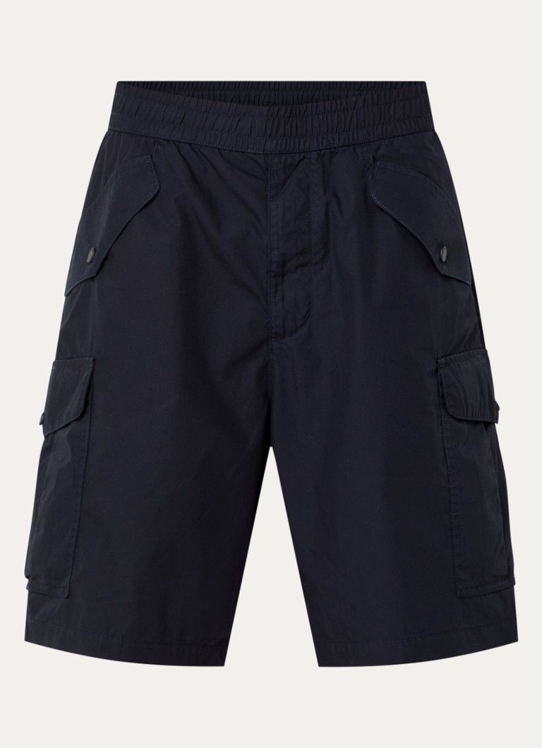 Armani Heren Straight fit korte broek met steekzakken in de kleur Donkerblauw