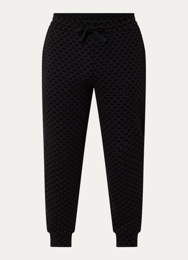 Armani Heren Tapered fit joggingbroek met logo in de kleur Zwart