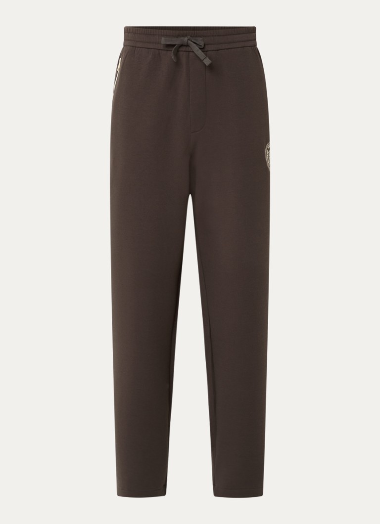 Armani Heren Wide fit joggingbroek met ritszakken in de kleur Donkerbruin