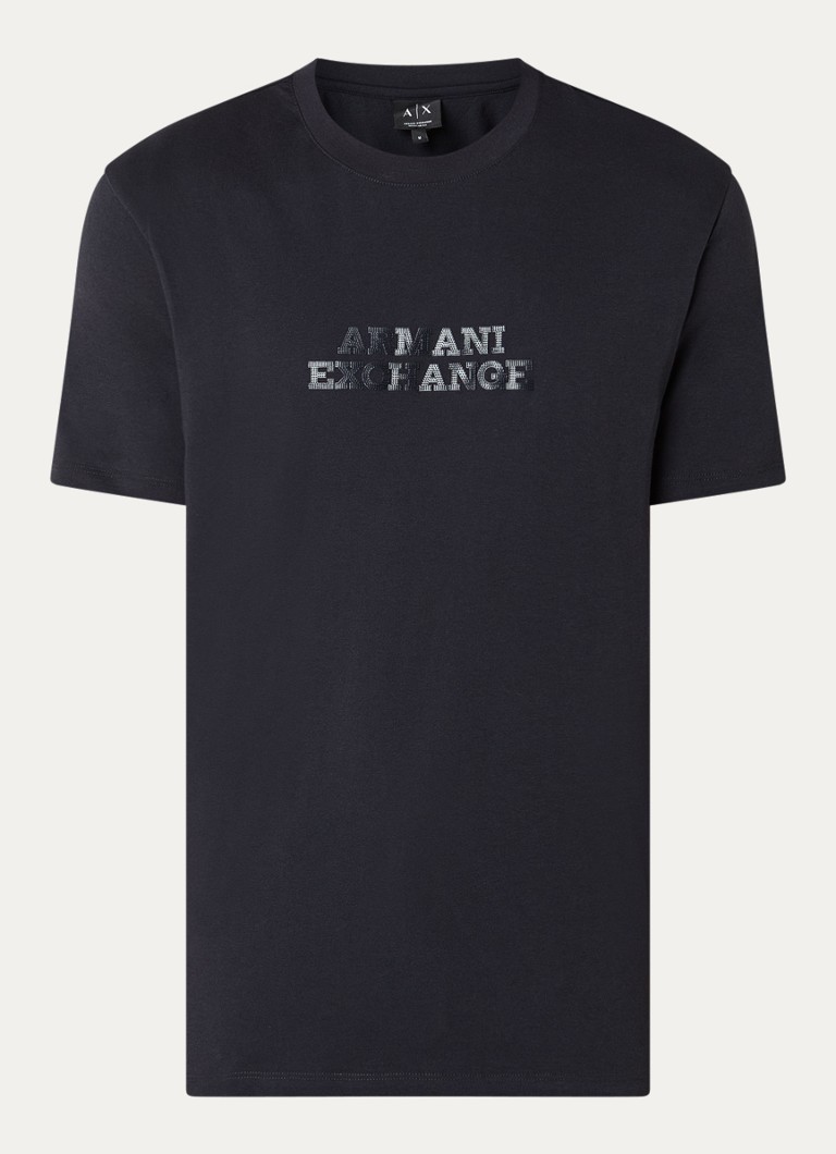 Armani Heren T-shirt met 3D logoprint in de kleur Donkerblauw