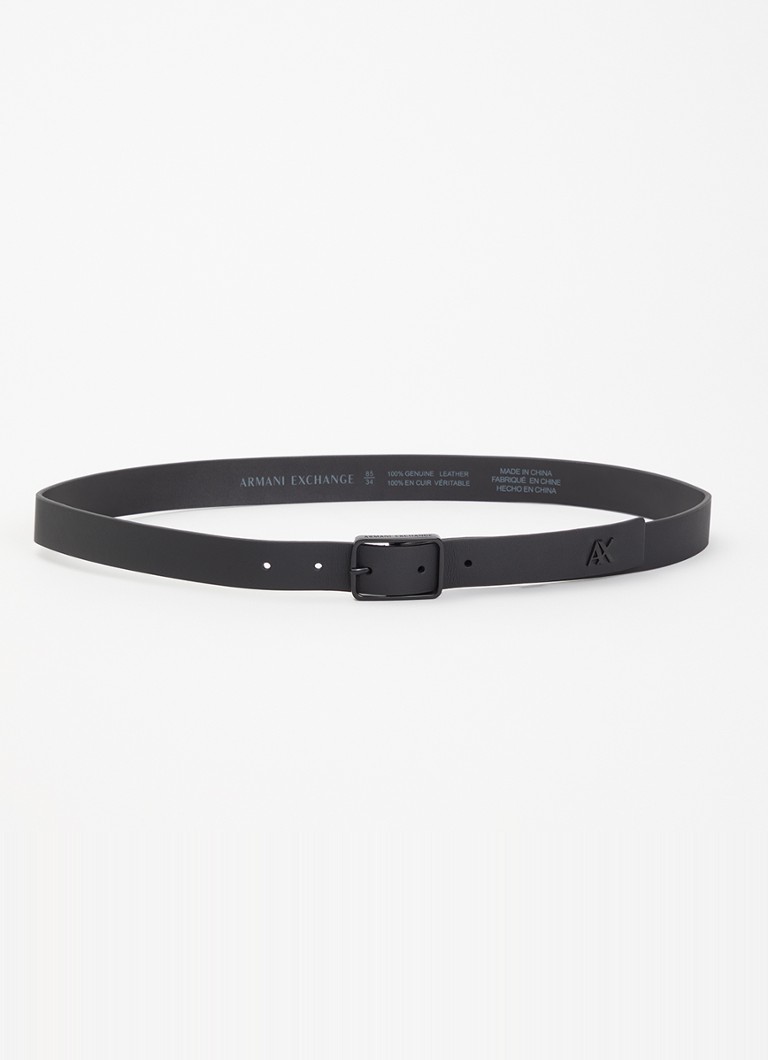 Armani Heren Riem van leer in de kleur Zwart
