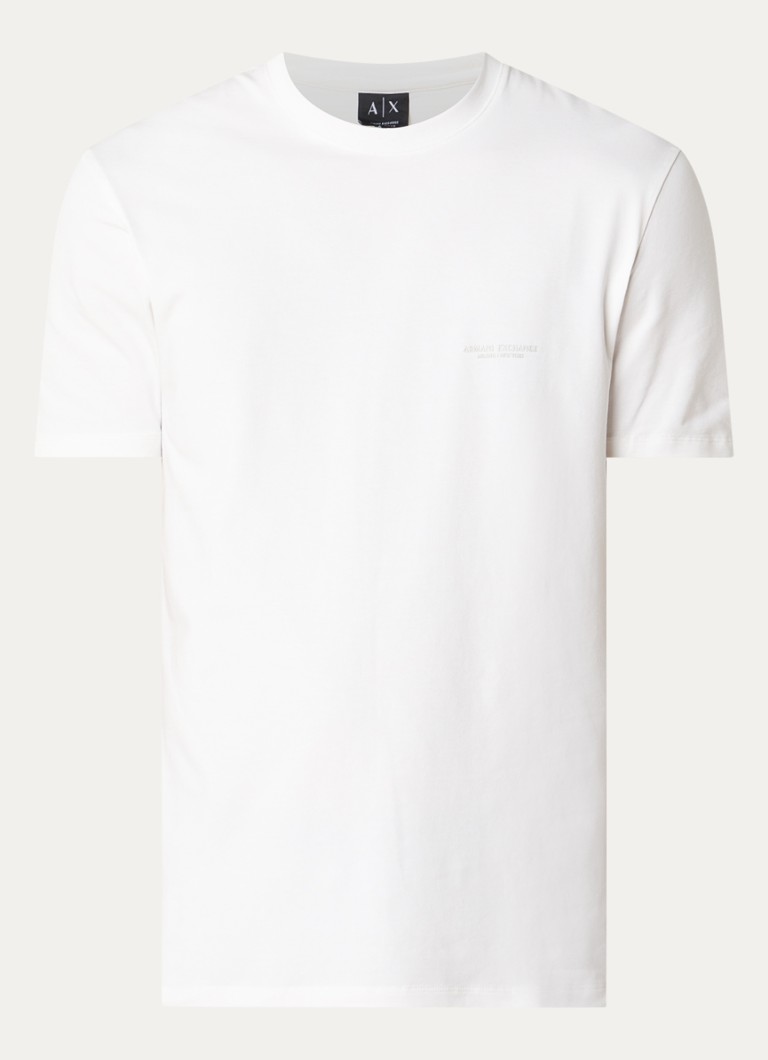 Armani Heren T-shirt met 3D logo in de kleur Gebroken wit