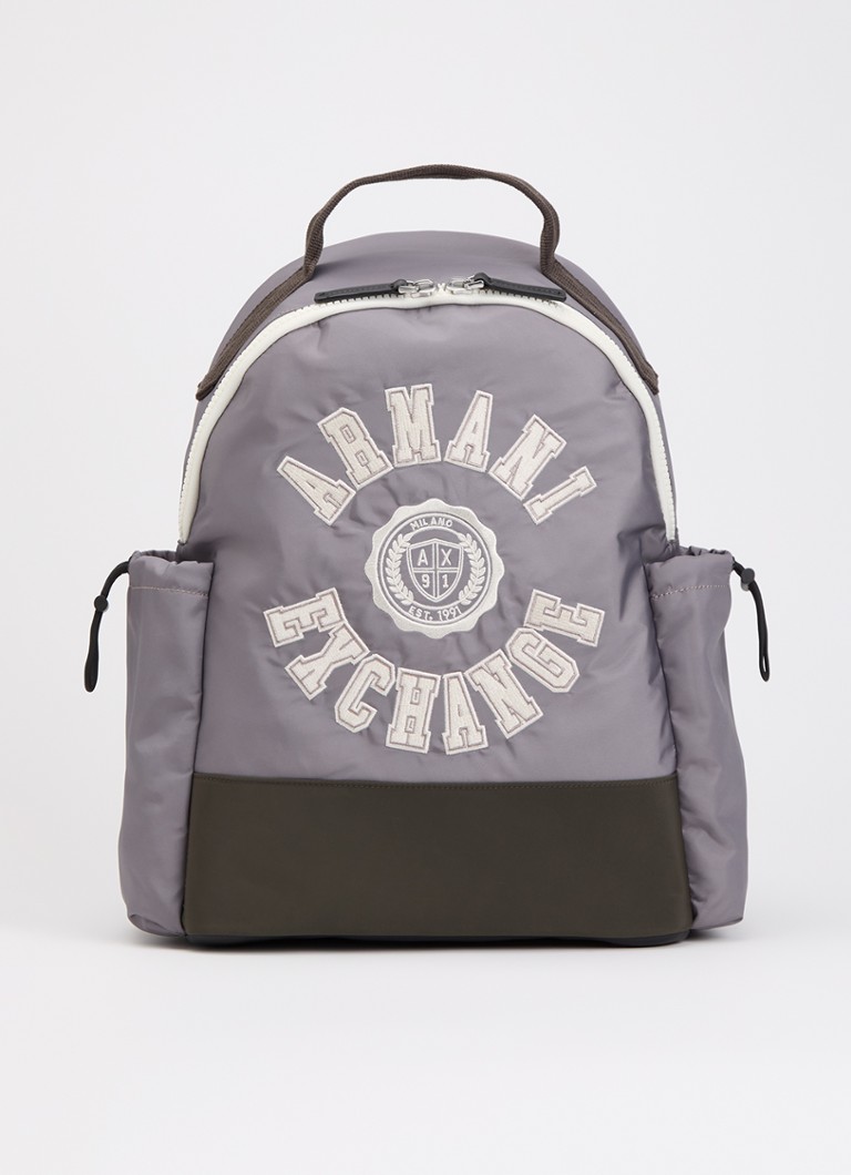 Armani Heren Rugzak met logo in de kleur Grijs