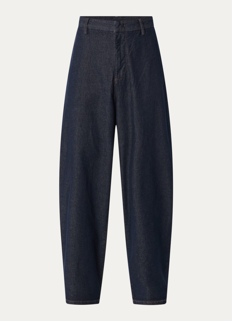 Armani Heren Wide leg jeans met donkere wassing in de kleur Indigo