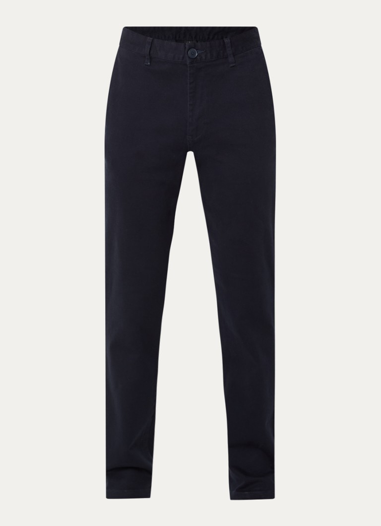Armani Heren Straight fit chino met steekzaken in de kleur Donkerblauw