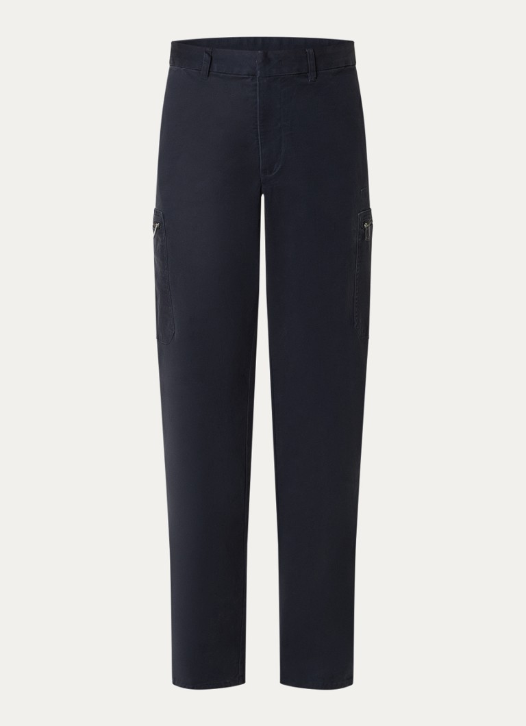 Armani Heren Straight fit broek met ritszakken in de kleur Donkerblauw