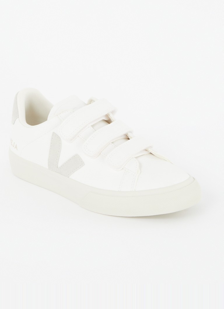 Veja Dames Recife sneaker van leer met suède details in de kleur Wit, maat: 39