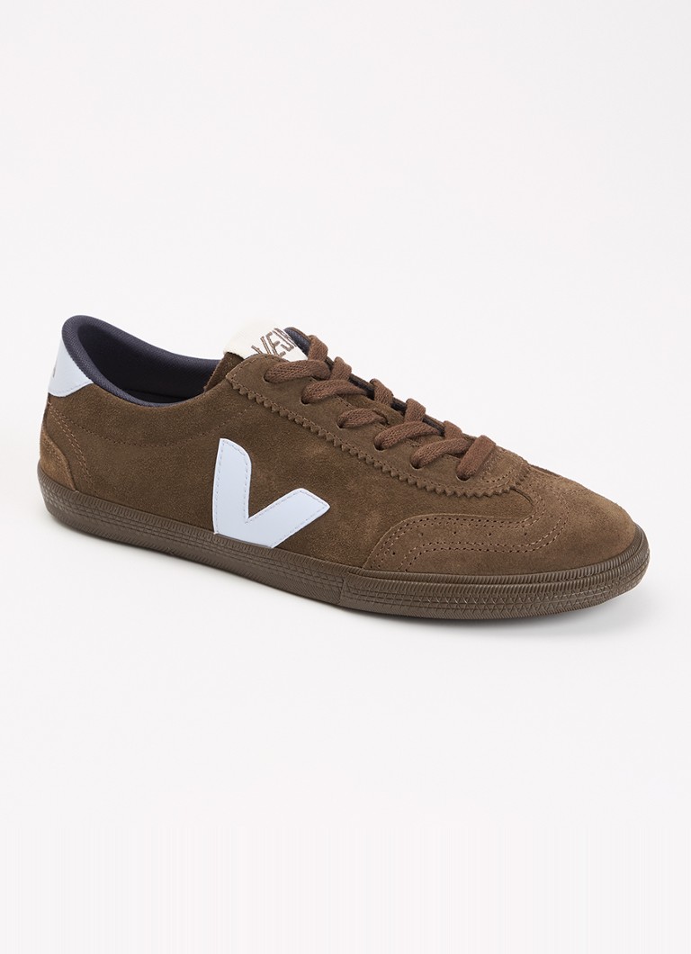 Veja Dames Volley Eagle Swan sneaker van suède met details van leer in de kleur Bruin, maat: 37