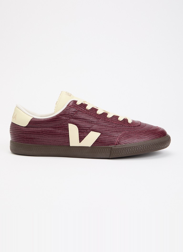 Veja Dames Panenka sneaker van leer in de kleur Aubergine, maat: 41