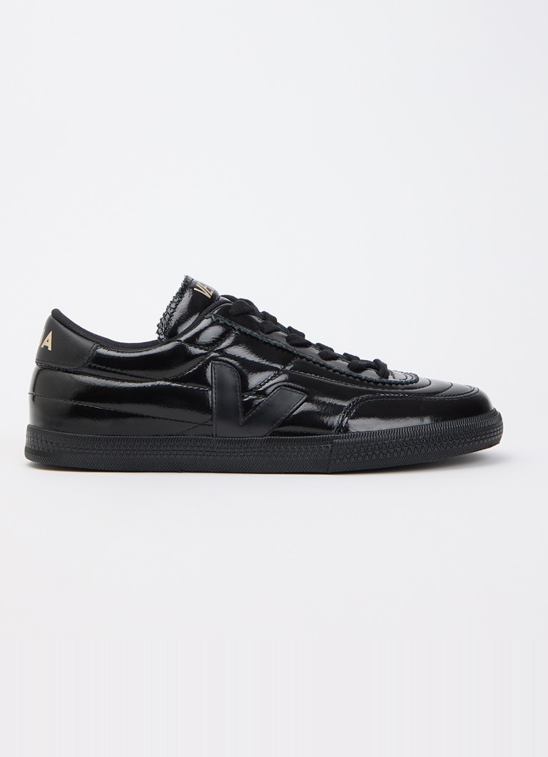Veja Dames Panenka sneaker van leer met lakfinish in de kleur Zwart, maat: 37