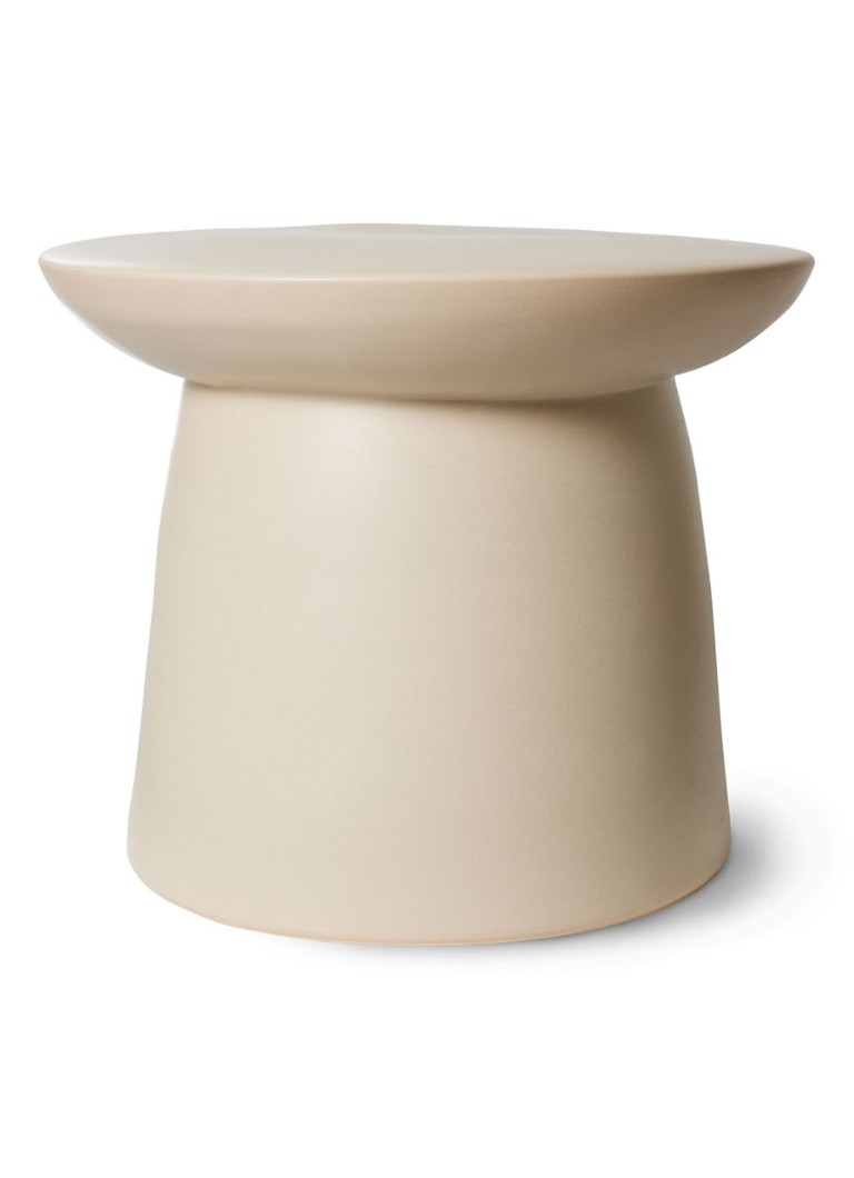 HKliving Earthenware L bijzettafel 37 x 46 cm Creme - Deal