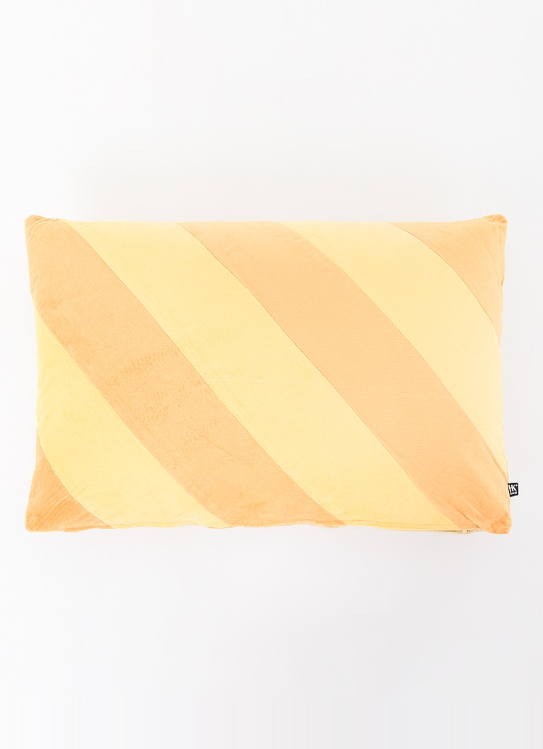 HKliving Striped Velvet sierkussen 40 x 60 cm Geel - Deal