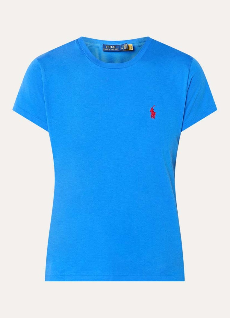 Ralph Lauren Dames T-shirt met logoborduring in de kleur Kobaltblauw, maat: M