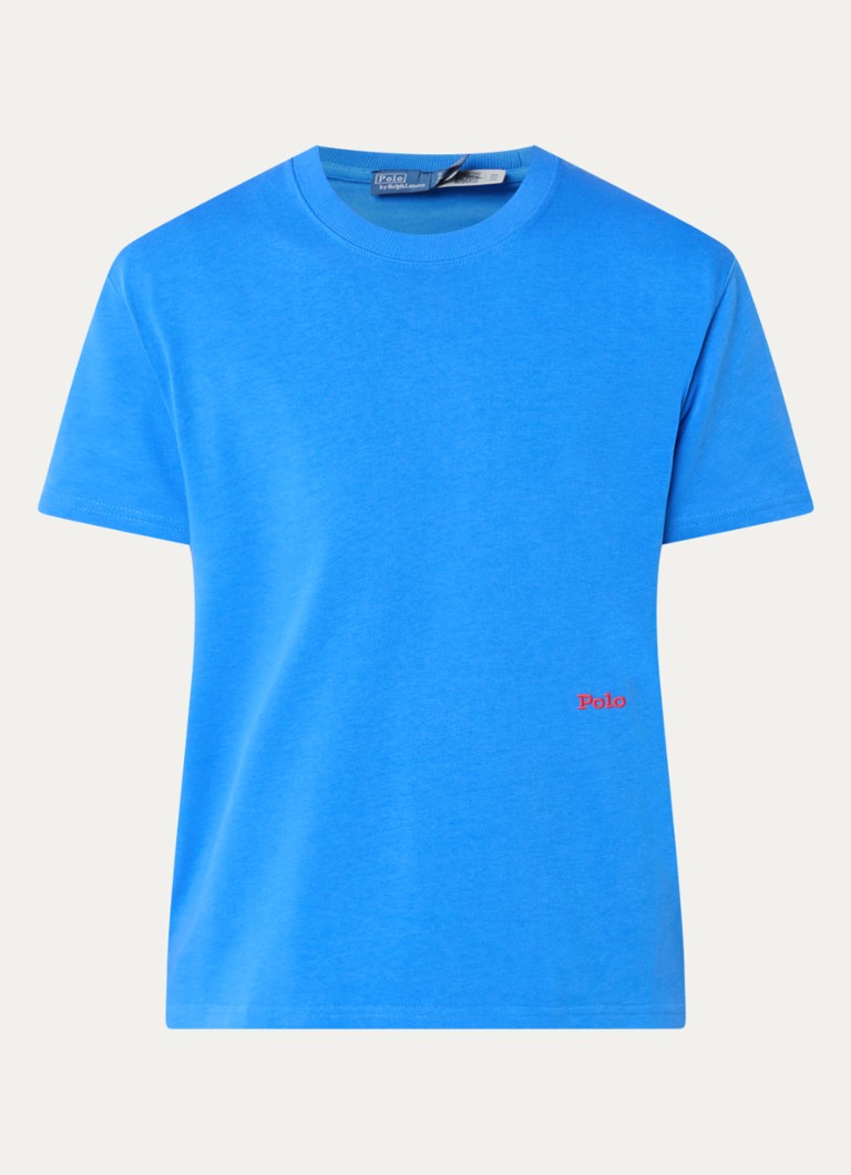 Ralph Lauren Dames T-shirt met logoborduring in de kleur Lichtblauw, maat: XS