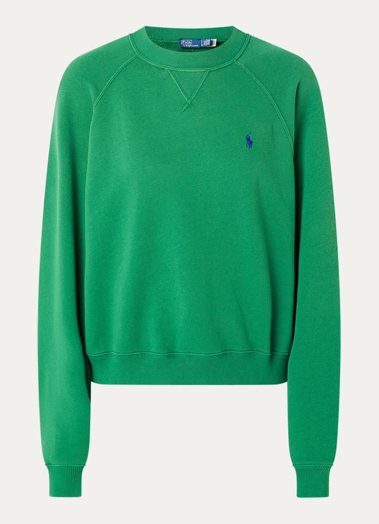 Ralph Lauren Dames Sweater met logoborduring in de kleur Donkergroen, maat: L