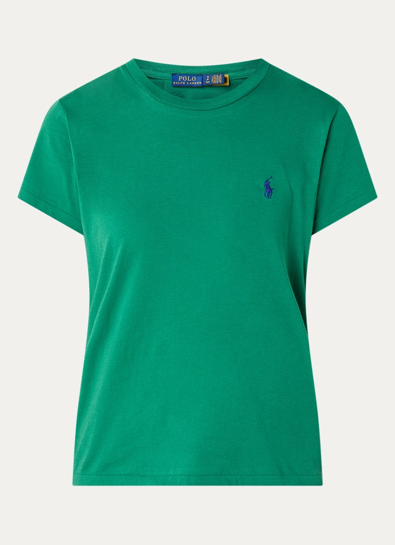 Ralph Lauren Dames T-shirt met logoborduring in de kleur Donkergroen, maat: L
