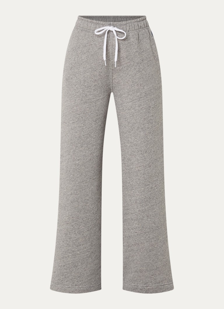 Ralph Lauren Dames Mid waist loose fit joggingbroek met logoborduring in de kleur Middengrijs, maat: M