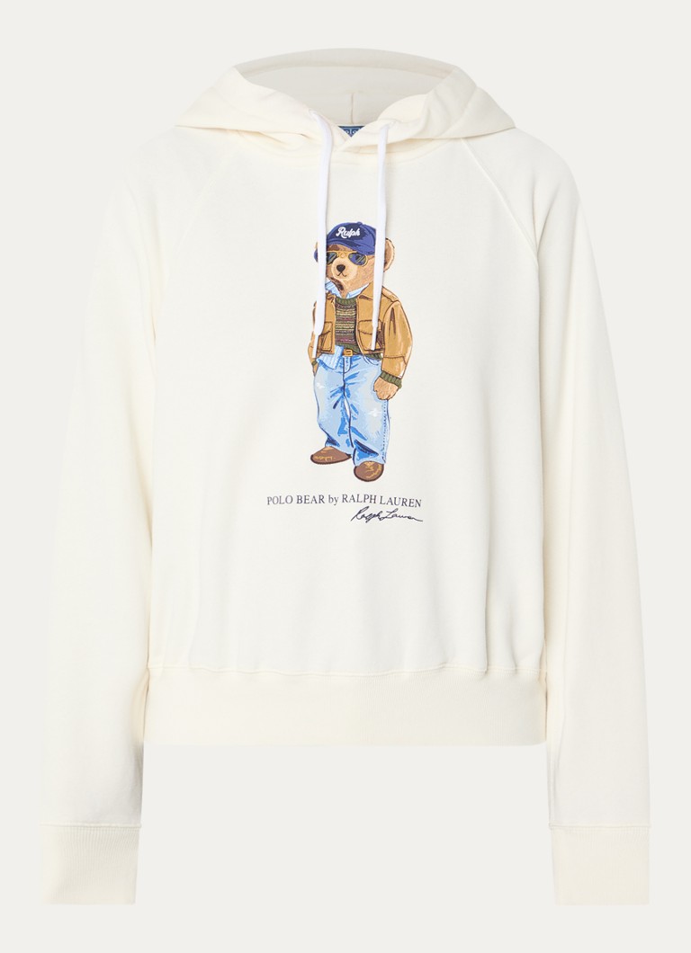 Ralph Lauren Dames Hoodie met print in de kleur Gebroken wit, maat: M