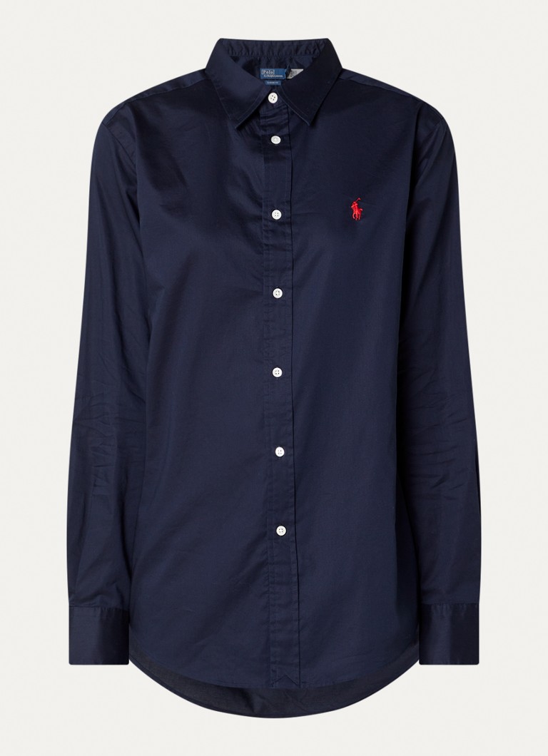 Ralph Lauren Dames Blouse met logo in de kleur Donkerblauw, maat: S