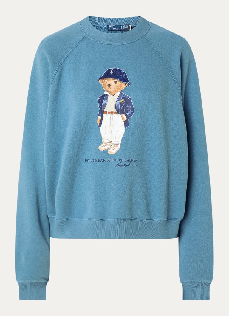 Ralph Lauren Dames Sweater met logoprint in de kleur Staalblauw, maat: XS