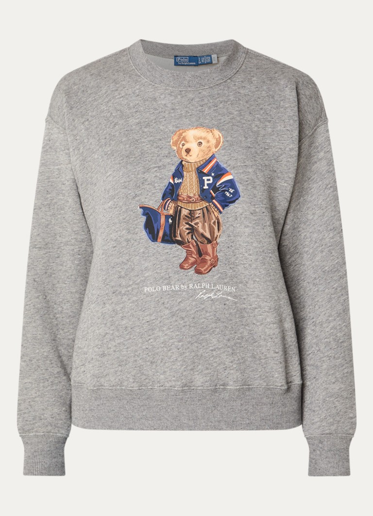 Ralph Lauren Dames Sweater met print in de kleur Grijsmele, maat: L