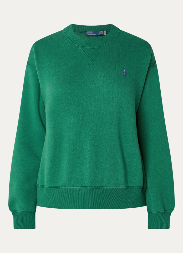 Ralph Lauren Dames Sweater met logoborduring in de kleur Donkergroen, maat: L
