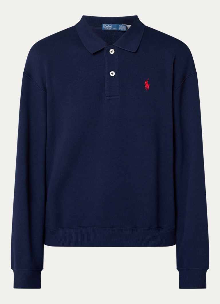 Ralph Lauren Dames Polo van piqué katoen in de kleur Donkerblauw, maat: S