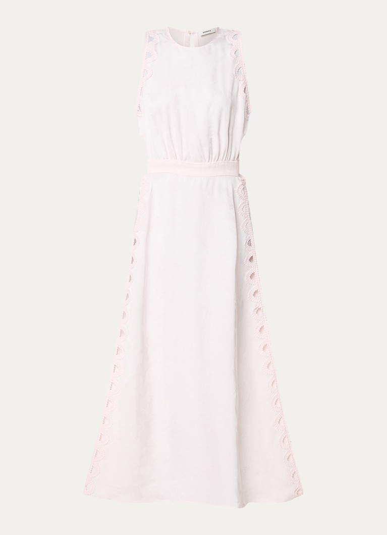 Sandro Dames Maxi jurk met cut-out detail in de kleur Lichtroze