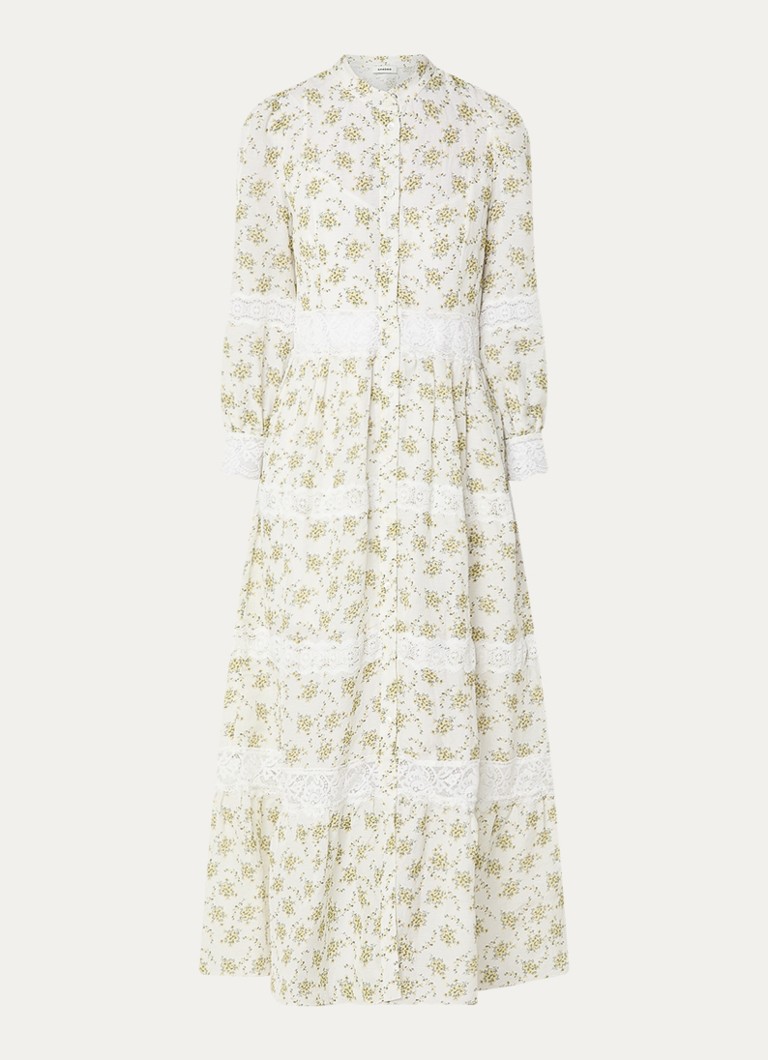 Sandro Dames Maxi jurk met bloemenprint in de kleur Gebroken wit