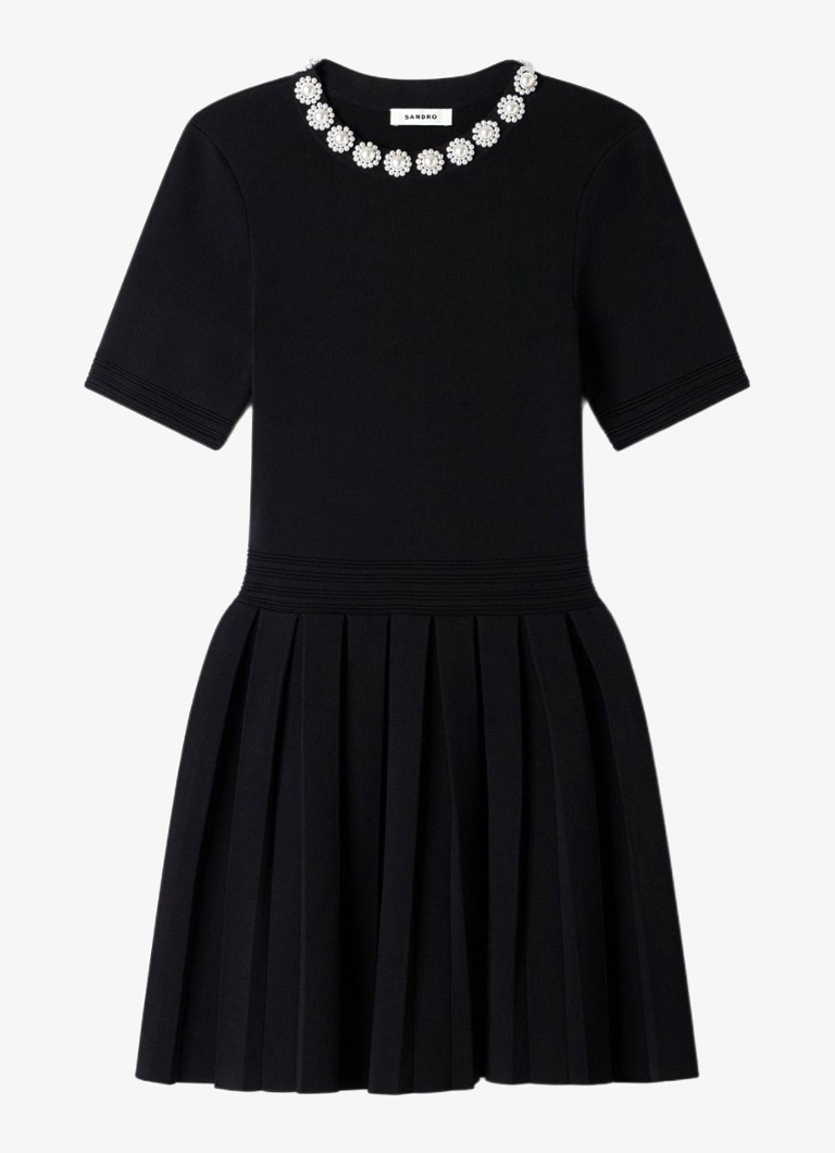 Sandro Dames Mini jurk met sierknopen in de kleur Zwart